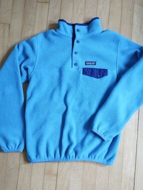 Vintage 90's Patagonia Women’s Light Blue Synchilla Quarter SnapFleece Pullover